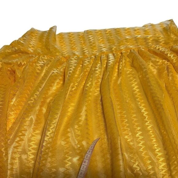 Lace overlay Sheer ZigZag Off Shoulder Pullover Minidress, L. Marigold! Volup! - Picture 9 of 16